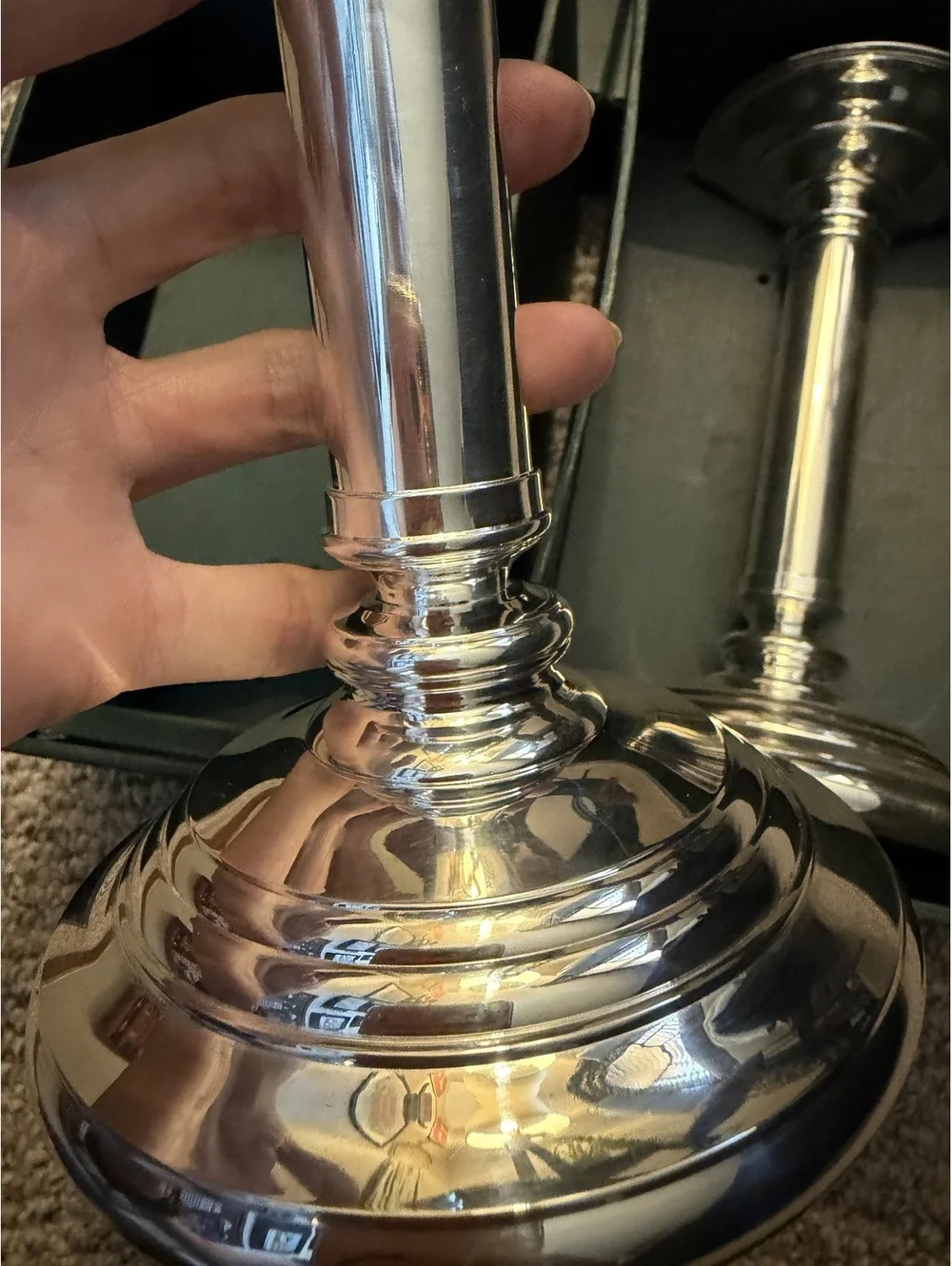 Restoration Hardware (2) vintage Bridgehampton silver plated candle holders